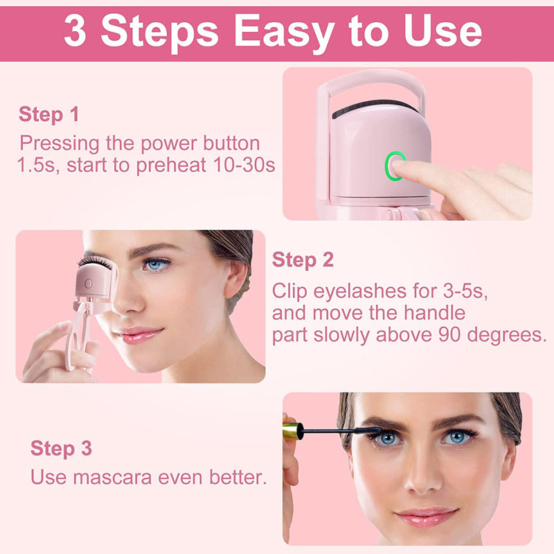 Eyelash Curler Portable Electric Heated Comb Eye Lash Long Lasting Eyelashes Curls Thermal Eyelash Curler Makeup Tools Heated Eyelash Curlers,Rechargeable Electric Eyelash Curler,Handheld Eyelash Heat My Store