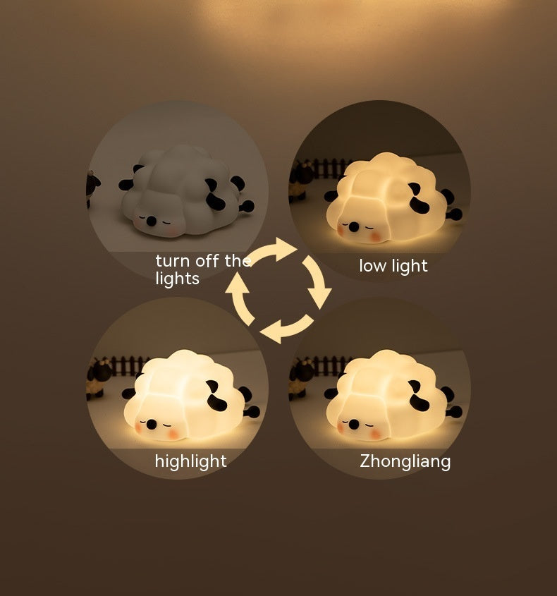 Cute Silicone Night Lights Sheep Cartoon Bedroom Lamp For Children's Room Decor Rechargeable Timing Dimming Sleep Night Light My Store