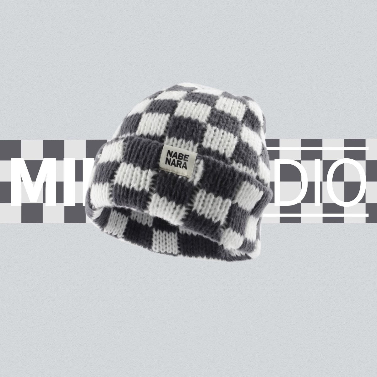 Autumn And Winter Warm Contrast Color Chessboard Plaid Woolen Cap My Store