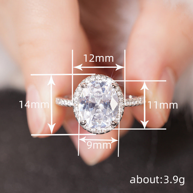 Oval Zircon Ring Women's Fashion My Store