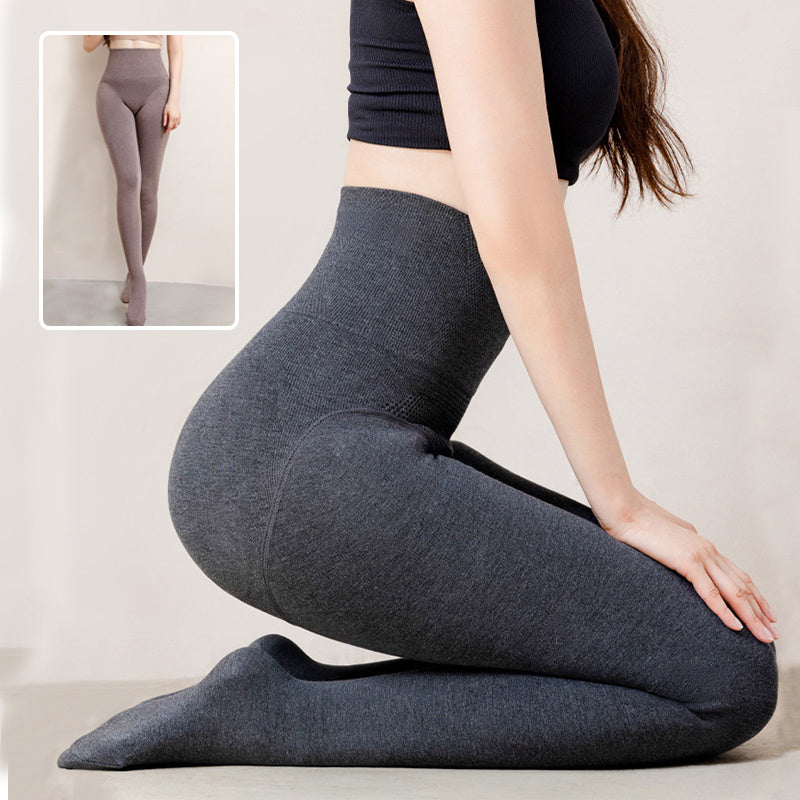 Winter High Waist Leggings With Sock Fashion Slim Pantyhose Warm Thin Legs Pants Women Clothing My Store