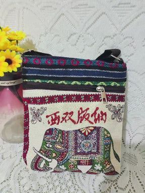 Ethnic Style Embroidered Crossbody Bag Cute Elephant Butterfly Chinese Style My Store