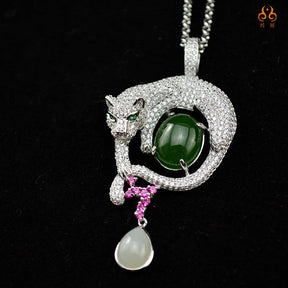 Silver inlaid jade jewelry set My Store