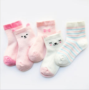 Children's Socks Pack of 5 Colors Breathable Summer Cotton Socks for Boys and Girls My Store