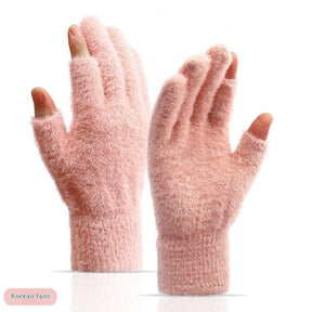 Autumn And Winter Fashionable Warm Exposed Two Finger Gloves My Store