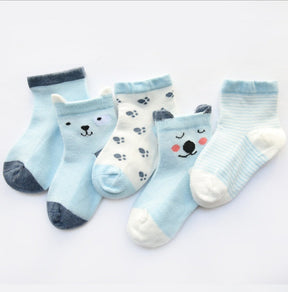 Children's Socks Pack of 5 Colors Breathable Summer Cotton Socks for Boys and Girls My Store