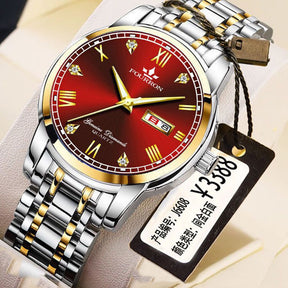 New Luminous Double Calendar Quartz Stainless Steel Waterproof Men's Watch With Watch My Store