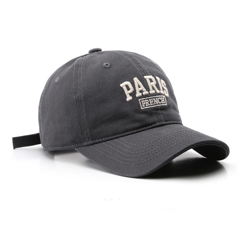 Personalized Washed Letters Embroidered Peaked Cap Outdoor Travel My Store