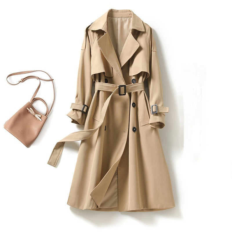 Women's Mid-length Trench Coat Lady Temperamental Overcoat My Store