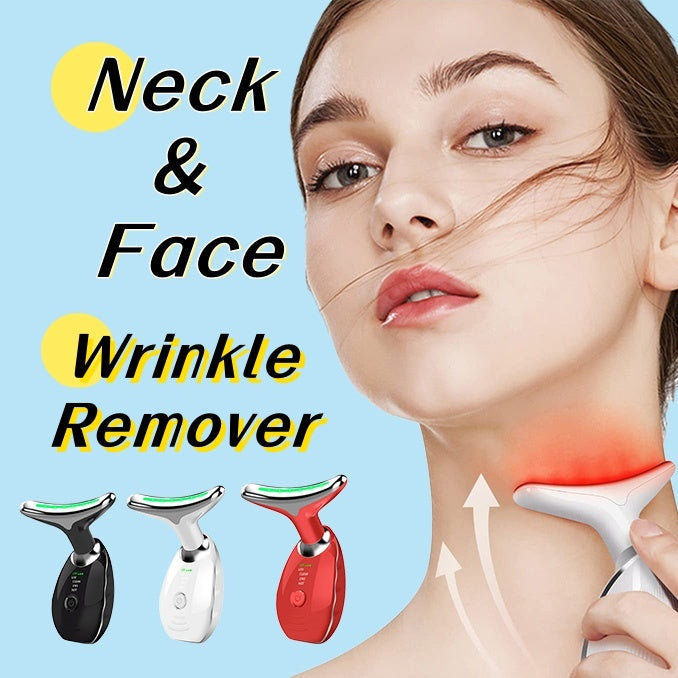 Neck Face Beauty Device Colorful LED Photon Therapy Skin Tighten Reduce Double Chin Anti Wrinkle Remove Lifting Massager My Store