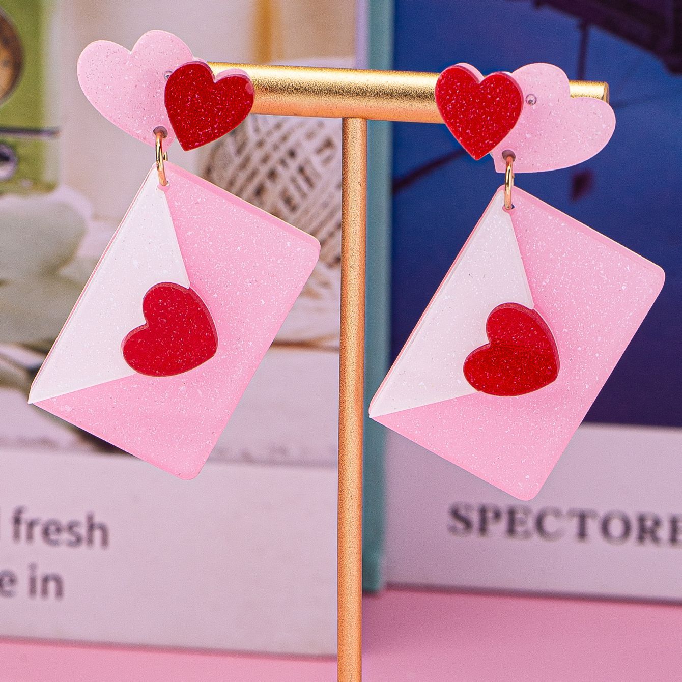 Fashion Valentine's Day Acrylic Love Envelope Earrings My Store