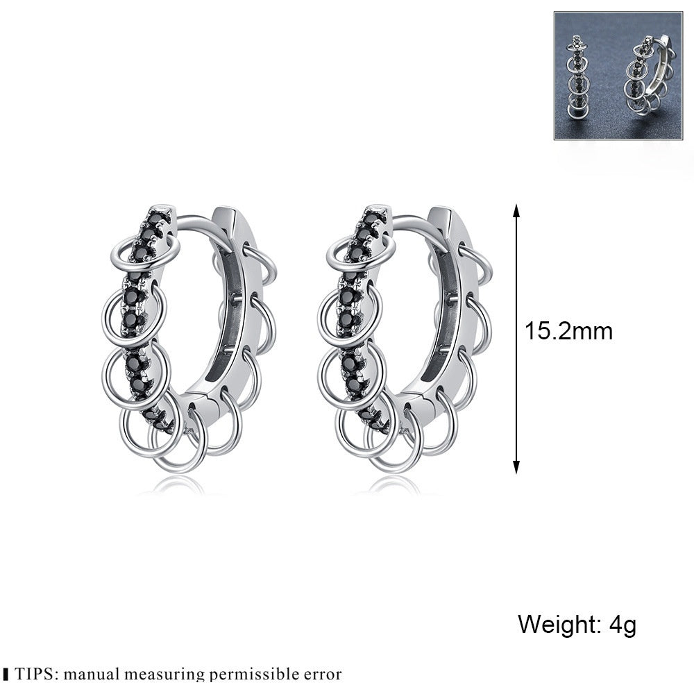 European And American Design Zircon Copper Ear Buckle Simple And Advanced My Store