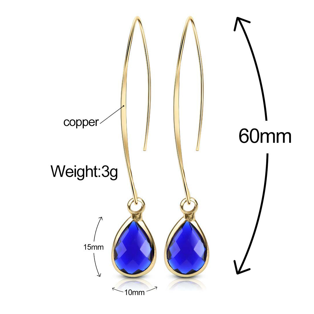 Simple Personality Crystal Water Drop Earrings My Store