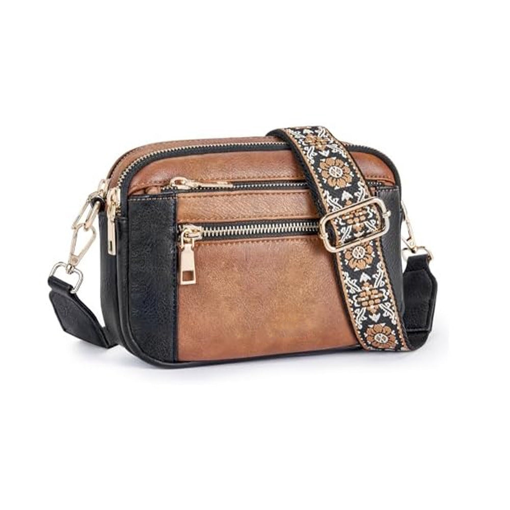 Cow Color Matching Multifunctional Zipper Crossbody Bag My Store