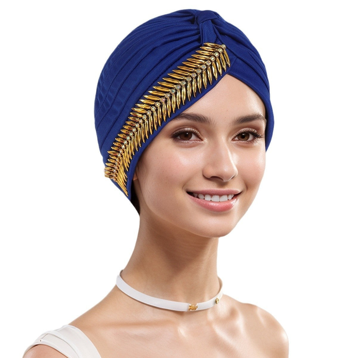 New Rhinestone Turban Cap For Women Pleated Elastic Head Wrap Stylish Ramadan Head Scarf Bonnet Chemo Cap Wedding African Hat My Store