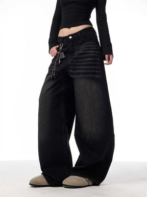 Retro Washed Straight Jeans Loose Drooping Wide Leg Pants My Store