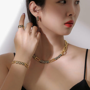 New Korean style diamond earring necklace set My Store