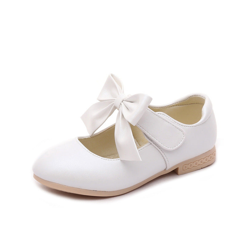 Girls Shoes White Leather Shoes Bowknot Girls Children Princess Shoes My Store