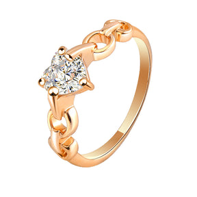 Trend Chain Heart-shaped Zircon Ring My Store