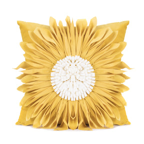 Fashion Modern Style White Throw Pillows Velvet Stitching 3D Chrysanthemum Cushion Waist Pillow Blue Cushion Case My Store