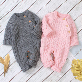 Knitted solid color baby jumpsuit My Store