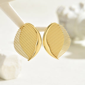 Fashion Women's Earrings Niche Fan-shaped Leaves My Store