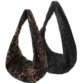 Fashion Pleated Leopard Print Crossbody Bag My Store