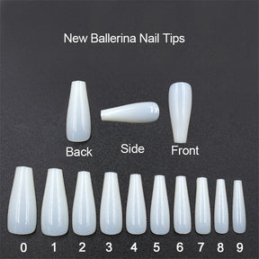 500 tablets of transparent natural color ballet fake nails My Store