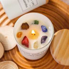 Natural Crystal Stone Aromatherapy Candle Soy Wax Smokeless Candles Gift Box Christmas Hand Gift My Store