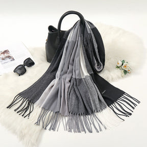 Autumn And Winter New Contrast Color Warm Cashmere-like Fashion Scarf My Store