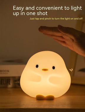 Cute Duck LED Night Lamp Cartoon Silicone USB Rechargeable Sleeping Light Touch Sensor Timing Bedroom Bedside Lamp For Kid Gift Home Decor My Store