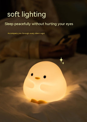 Cute Duck LED Night Lamp Cartoon Silicone USB Rechargeable Sleeping Light Touch Sensor Timing Bedroom Bedside Lamp For Kid Gift Home Decor My Store