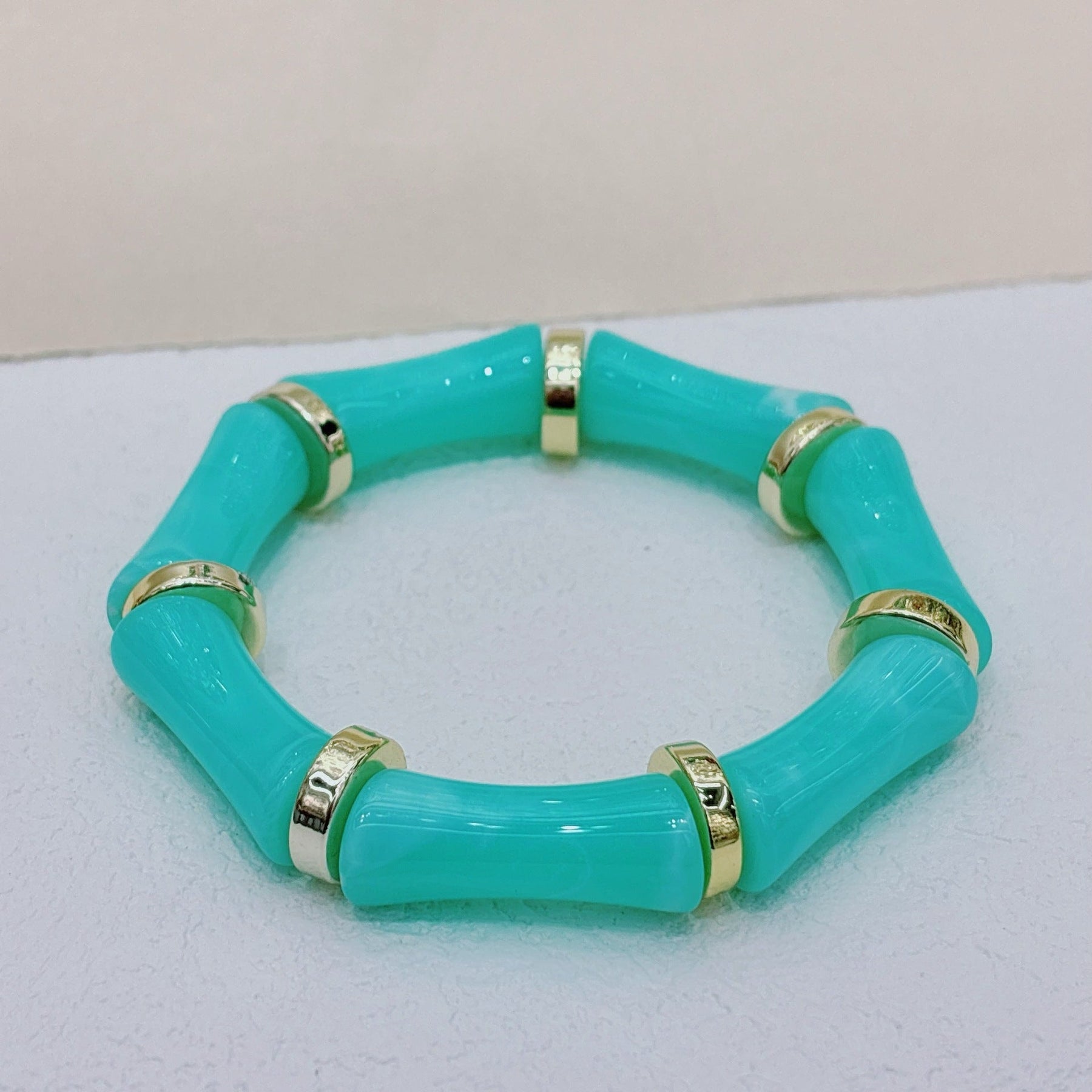 European And American Bamboo Tube Beads Women's Fashion Colored Beads Acrylic Bracelet My Store