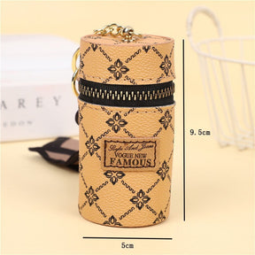 Creative Bucket Coin Purse Vintage Printed Mini Lipstick Key Storage Car Key Chain Pendant My Store