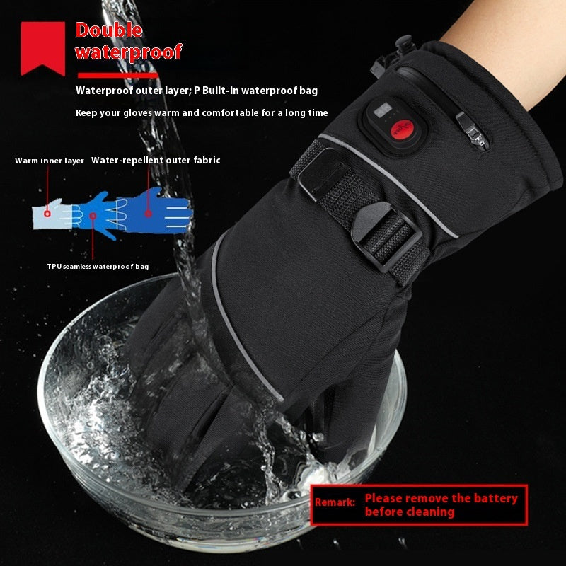 Full Finger Warm Waterproof Motorcycle Outdoor Sports Electric Heating Ski Gloves My Store