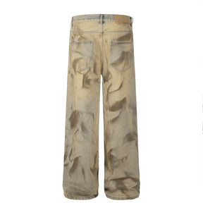 Loose Design Niche Mud Dyed Straight-leg Pants My Store