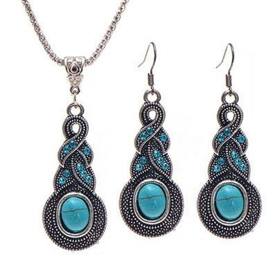 Turquoise necklace earrings My Store