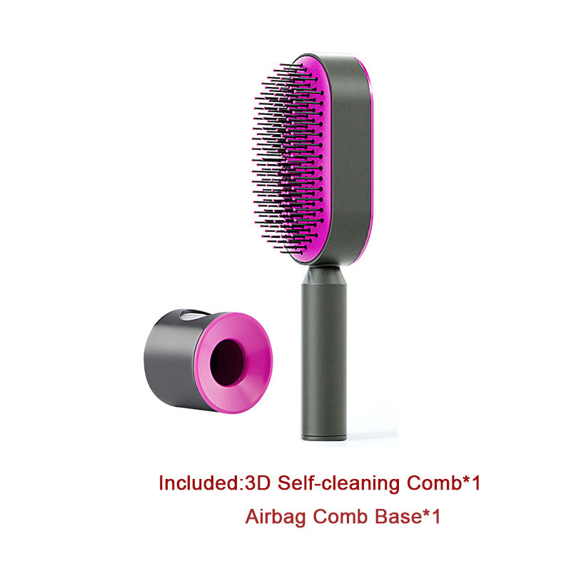 Self Cleaning Hair Brush For Women One-key Cleaning Hair Loss Airbag Massage Scalp Comb Anti-Static Hairbrush My Store