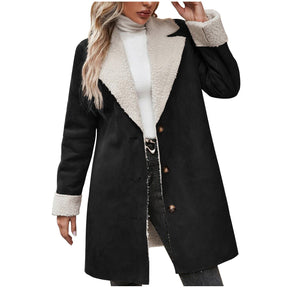 Long Sleeve Lapel Thickening Plush Coat My Store