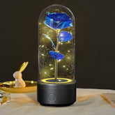 Creative 2 In 1 Rose Flowers LED Light And Bluetooth-compatible Speaker Valentine's Day Gift Rose Luminous Night Light Ornament In Glass Cover My Store