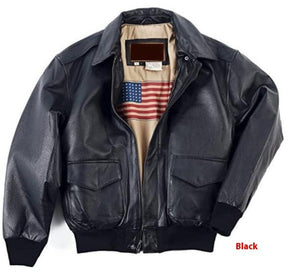 Retro Oversized US Air Force Fur Leather Coat My Store