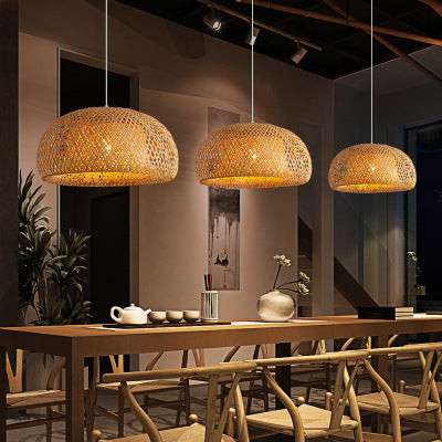 Bamboo Woven Simple Japanese Creative Pastoral Chandelier My Store