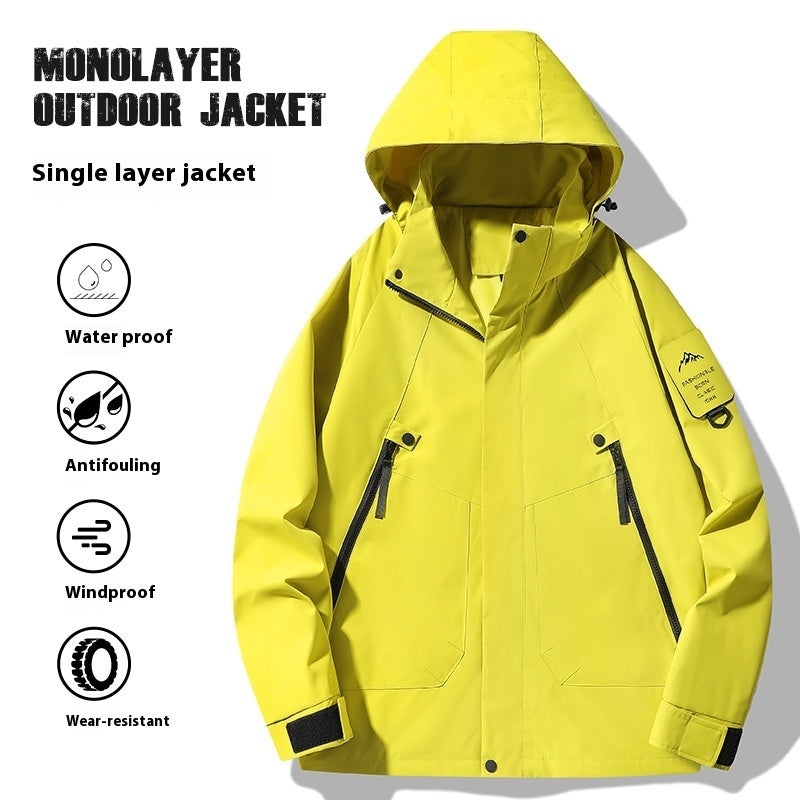 Single-layer Outdoor Shell Jacket Thin Windproof Waterproof Mountaineering Suit My Store