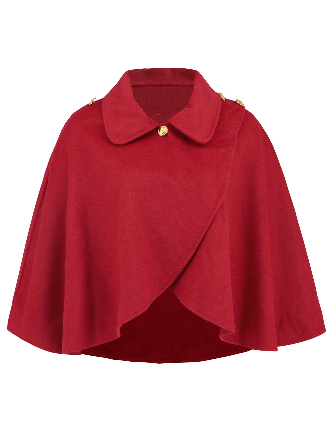 Fashion Solid Color Wool Cape Coat My Store