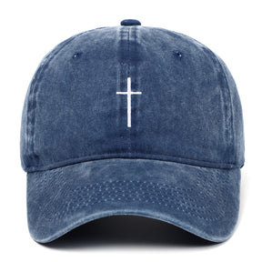 Cross Embroidered Peaked Cap Baseball Cap Letter Sun Hat My Store