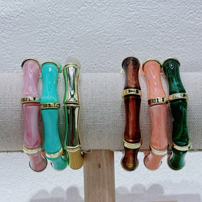 European And American Bamboo Tube Beads Women's Fashion Colored Beads Acrylic Bracelet My Store