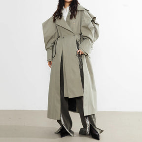 Elastic And Waisted Profile Trench Coat Women's Autumn My Store