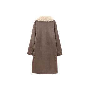 Women's Fashion Pocket Decoration Long Turn-down Collar Coat My Store