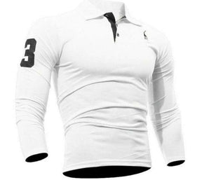 Embroidered Deer Digital Polo Collar Men's Long Sleeve My Store