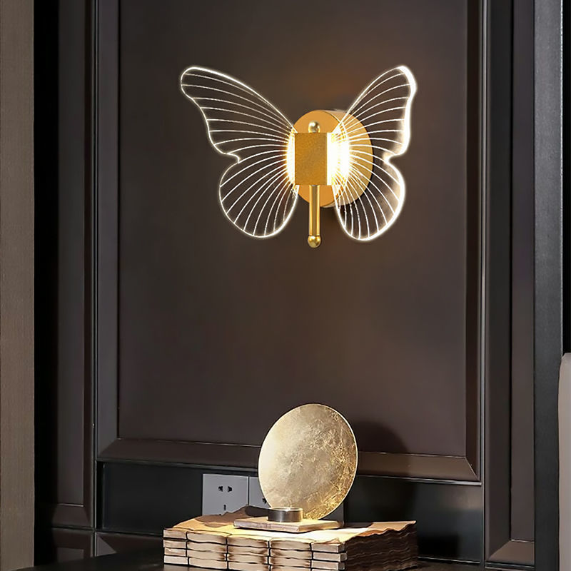 Butterfly Wall Lamp Light Luxury Bedside Warm Decoration My Store